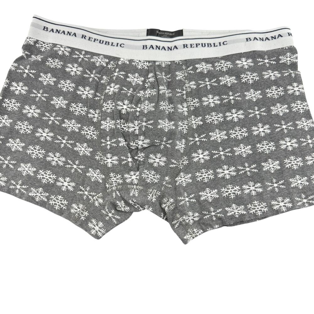 Banana Republic Snowflake White Grey Mens Boxer Size Medium
